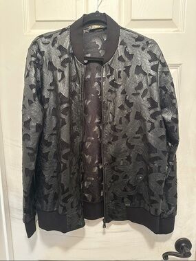Mondo Black Sheer Mesh Bomber Jacket